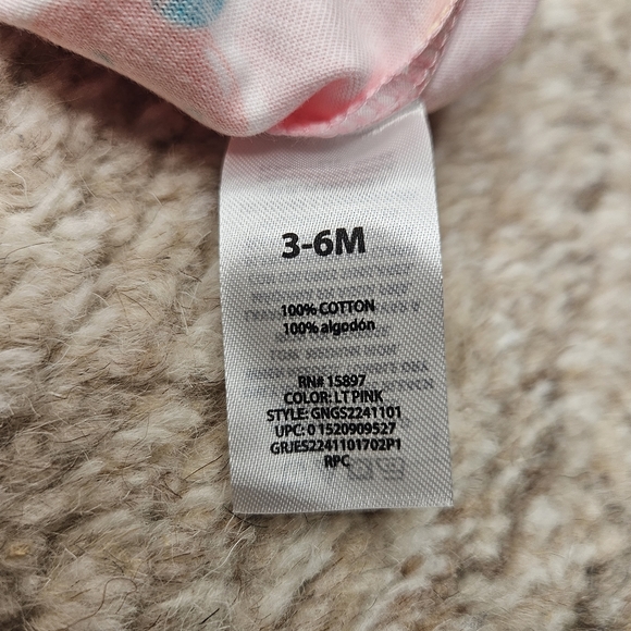 Garanimals Baby Girls Shirt 3 to 6 Months Pink Fruit Print Knit Tee - Picture 4 of 5